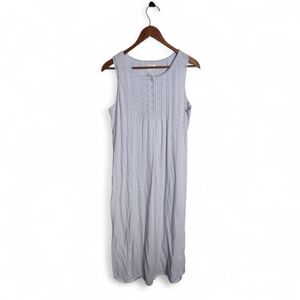 Aria Soft Cotton Midi Pajama Dress - Size Medium, Light Purple Lace